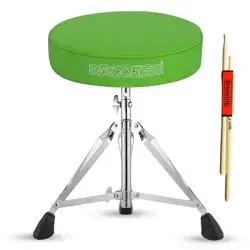 5 CORE Drum Throne Padded Guitar Stool Height Adjustable Music Chair Seat Universal For Adults & Kids With Anti Slip Rubber Feet - DS CH GR