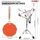 5 Core Drum Practice Pad Set 12" Adjustable Snare Drumming Stand Double Sided Silent Drummer Kit - DPAD COMBO ORG