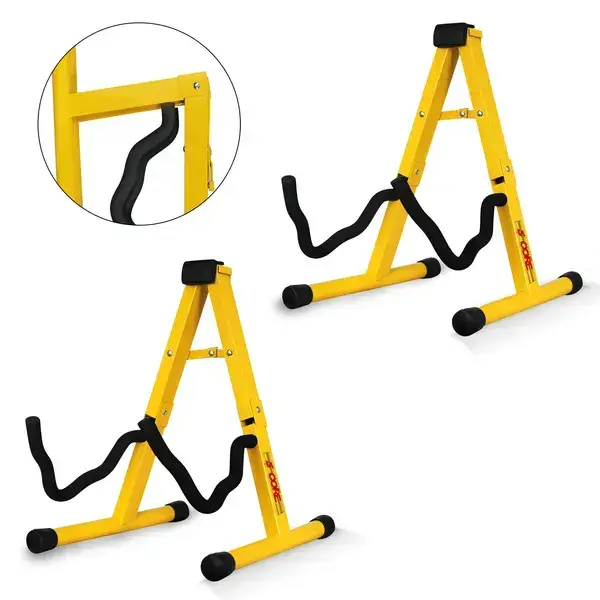 5 Core Guitar Stand 2PC A Frame W Soft Foam Arm Non Slip Rubber For Acoustic Electric Bass