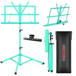 5 Core Music Stand Adjustable 57" Desktop Book Stands Sheet Holder All Metal Portable Bookstand