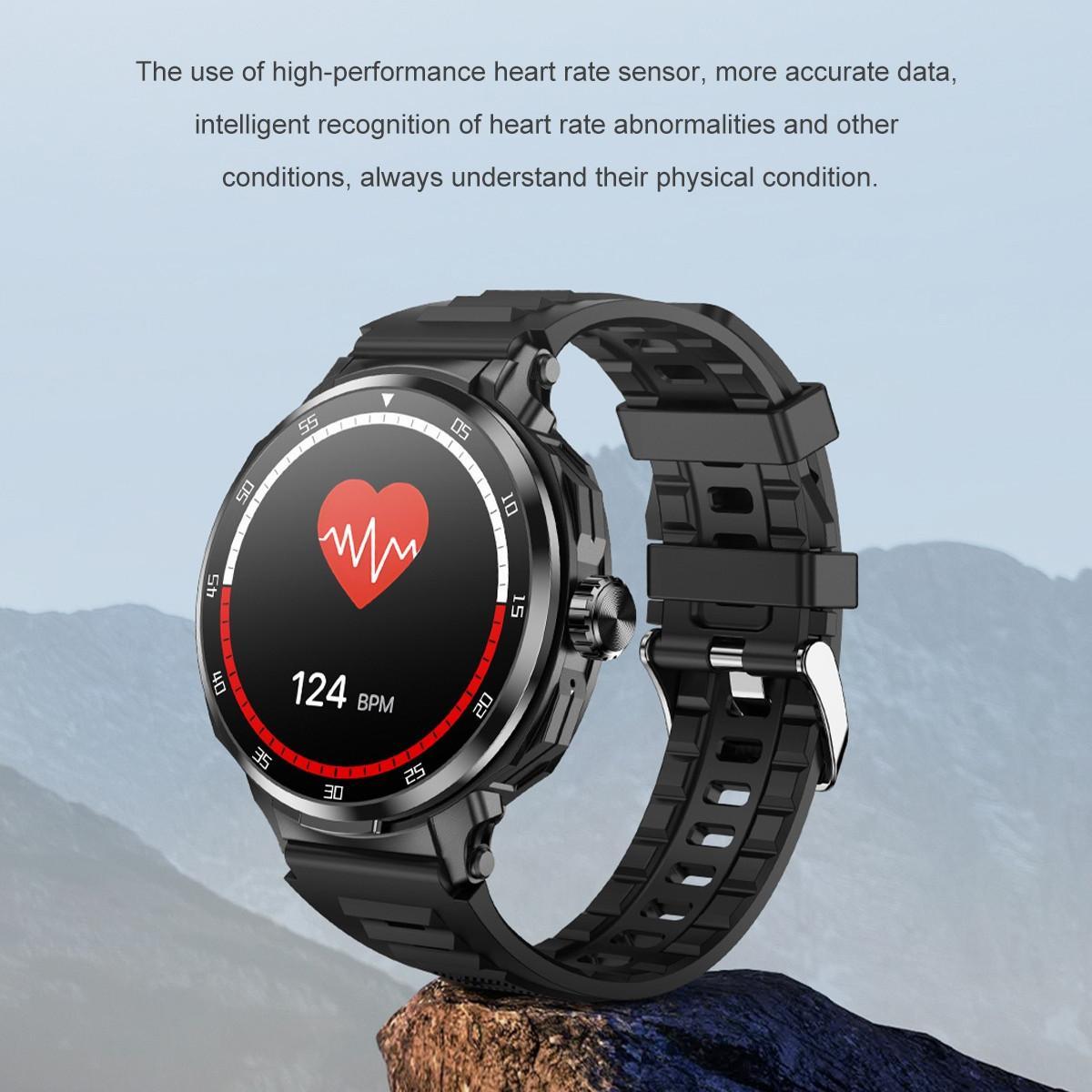 D11 Mens Headset 2-in-1 Smart Call Watch Heart Rate Blood Pressure Sleep Monitoring NFC Access Control