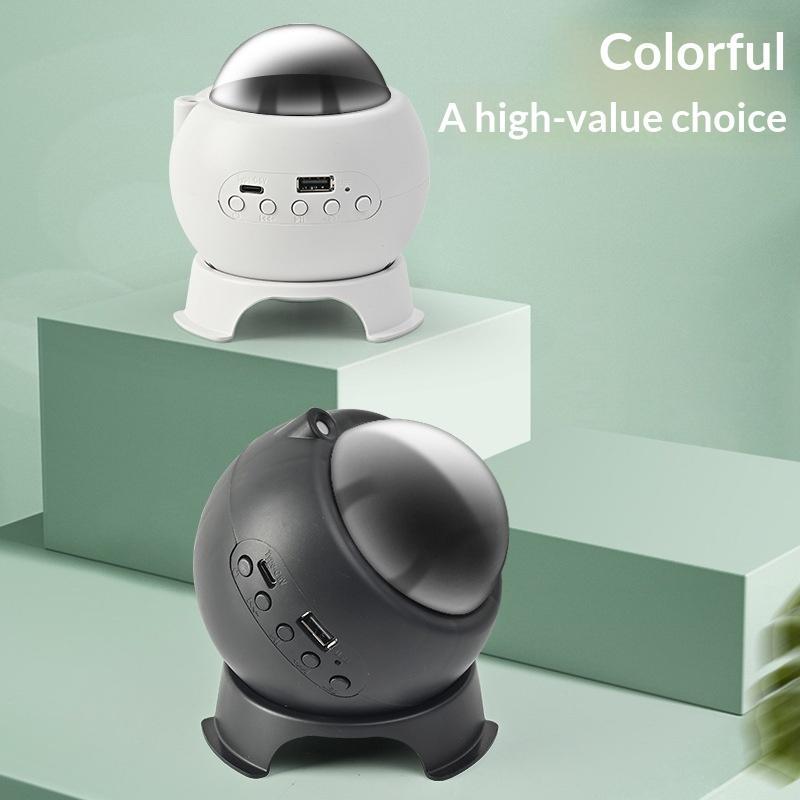 Bluetooth Speaker Aurora Starry Sky Projector Lamp, Rechargeable Subwoofer Ambient Light, Bedroom Desk Speaker, Small Night Light