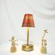 Pleated Fabric Metal Table Lamp Vintage Ambiance Rechargeable Touch-Controlled Night Light