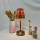 Pleated Fabric Metal Table Lamp Vintage Ambiance Rechargeable Touch-Controlled Night Light