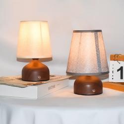 Bedside Fabric Charging Table Lamp With Built-in Battery