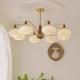 American-style Vintage Walnut Wood Bedroom Chandelier