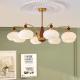 American-style Vintage Walnut Wood Bedroom Chandelier