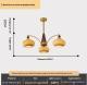 American-style Vintage Walnut Wood Bedroom Chandelier