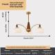 American-style Vintage Walnut Wood Bedroom Chandelier