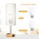 Bedside Lamps With 3-pin Plug, 3 Way Dimmable Table Lamp With USB A C Charging