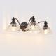 24 Inch 3-Light Vintage Bathroom Wall Sconce Elegant Black Metal And Glass Lampshade Vanity Light Fixture For Bathroom, Hallway, Or Bedroom Bulb Not Included