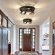 2-Light Black Flush Mount Ceiling Light Fixture,13 In Light Fixtures Ceiling Mount For Hallway,Hall,Kitchen,Farmhouse  2 Pack No Bulbs