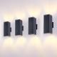 12in Outdoor Wall Lights 4 Packs,Modern Square Outdoor Porch Light,Square Cylinder Up Down Lights Aluminum Waterproof Wall Lighting Exterior Light For Porch Patio Garage No Bulb