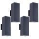 12in Outdoor Wall Lights 4 Packs,Modern Square Outdoor Porch Light,Square Cylinder Up Down Lights Aluminum Waterproof Wall Lighting Exterior Light For Porch Patio Garage No Bulb