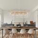 Modern Rectangular Chandelier, 49.2in Gold Crystal Tree Branch Chandelier 14 Lights Luxury Raindrop Light For Dining Room, Kitchen Island, Living Room Bulb Is Not Including