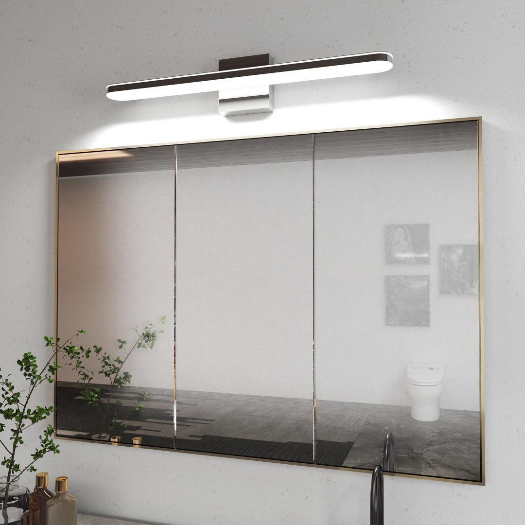 Modern Bathroom Light Fixtures Dimmable LED Vanity Lights Chrome Lamps For Bathover Mirror 24 Inch Vanity Sconces Indoor 12W Bar Lighting For Bathrooms Restroom Bedroom 6000K Wall Light For Bathroom