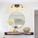 23in Modern 3-Light Vanity Wall Sconce - Black And Gold Bathroom Light Fixture With Clear Glass Shades, Industrial Wall Mounted Lamp For Mirror, Vanity, And Living Spaces Bulb Not Included