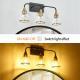 23in Modern 3-Light Vanity Wall Sconce - Black And Gold Bathroom Light Fixture With Clear Glass Shades, Industrial Wall Mounted Lamp For Mirror, Vanity, And Living Spaces Bulb Not Included