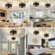 2-Light Black Flush Mount Ceiling Light Fixture,11 In Light Fixtures Ceiling Mount For Hallway,Hall,Kitchen,Farmhouse  2 Pack No Bulbs