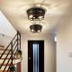 2-Light Black Flush Mount Ceiling Light Fixture,11 In Light Fixtures Ceiling Mount For Hallway,Hall,Kitchen,Farmhouse  2 Pack No Bulbs