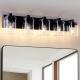 5 Light Bathroom Vanity Light, Matte Black Bathroom Light Fixtures With Clear Glass Shade, Vanity Light Fixtures Over Mirror For Bedroom Living Room NO BULBS