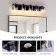 5 Light Bathroom Vanity Light, Matte Black Bathroom Light Fixtures With Clear Glass Shade, Vanity Light Fixtures Over Mirror For Bedroom Living Room NO BULBS