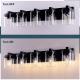 5 Light Bathroom Vanity Light, Matte Black Bathroom Light Fixtures With Clear Glass Shade, Vanity Light Fixtures Over Mirror For Bedroom Living Room NO BULBS