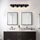 5 Light Bathroom Vanity Light, Matte Black Bathroom Light Fixtures With Clear Glass Shade, Vanity Light Fixtures Over Mirror For Bedroom Living Room NO BULBS