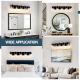 5 Light Bathroom Vanity Light, Matte Black Bathroom Light Fixtures With Clear Glass Shade, Vanity Light Fixtures Over Mirror For Bedroom Living Room NO BULBS