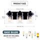 3 Light Bathroom Vanity Light, Matte Black Bathroom Light Fixtures With Clear Glass Shade, Vanity Light Fixtures Over Mirror For Bedroom Living Room NO BULBS