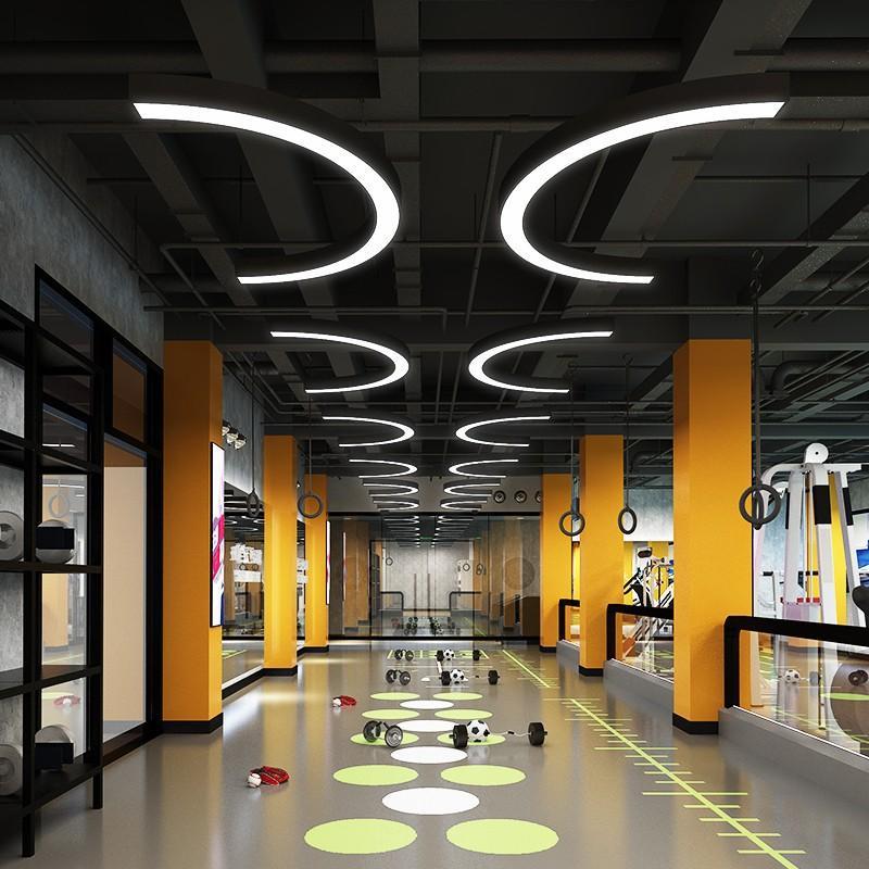 LED Curved Semicircular Ring Chandelier