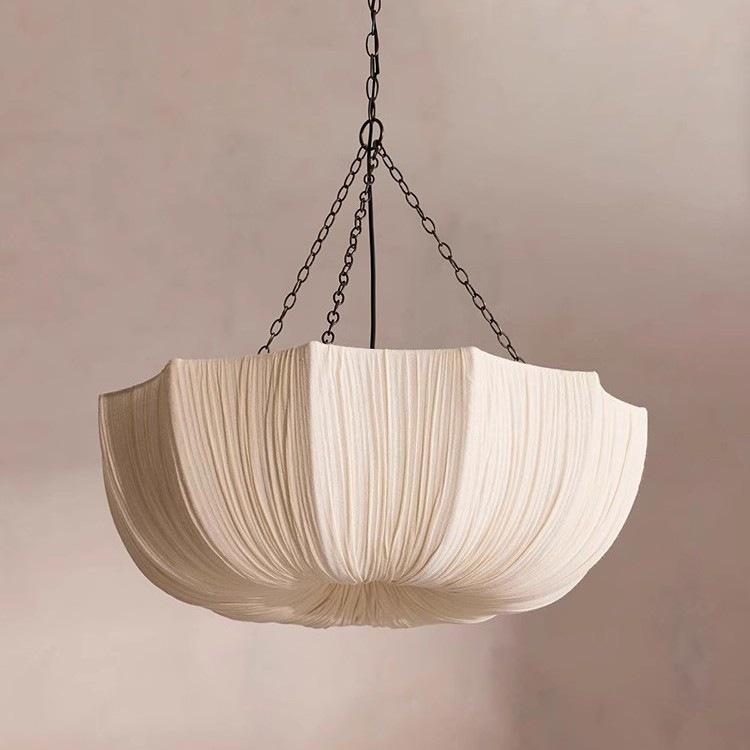 Fabric Chandelier Bedroom Vintage Lighting Fixture