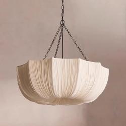 Fabric Chandelier Bedroom Vintage Lighting Fixture