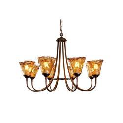 Creative Retro Amber Glass Living Room Chandelier