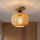 High-quality Retro-style Bamboo And Wood Ceiling Light For Festive Occasions