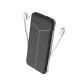 10000mAh Power Bank Portable Charger With US Plug 2 Built-in Cables External Battery Pack With 4 Ouputs 3 Inputs Fit For IOS Phone 14 Android And More