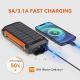 With Cable Solar Charging Unit 20000mah Portable Wireless Charger Mobile Phone Power Bank