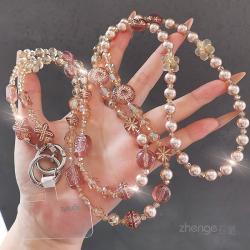 Retro Chain Crossbody Beaded Phone Lanyard