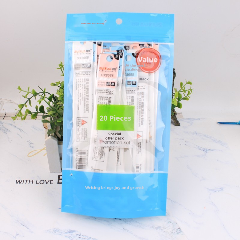 Erasable refill-blue package-black refill-20 pcs - Option1