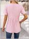 Womens Solid Color Simple Loose Round Neck Short Sleeve