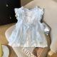 Ruffle-trimmed Age-reducing Loose-fit Puff-sleeve Doll Shirt