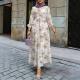 Loose-fitting High-waisted Drawstring Casual Long-sleeve Dress