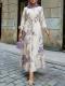 Loose-fitting High-waisted Drawstring Casual Long-sleeve Dress