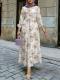 Loose-fitting High-waisted Drawstring Casual Long-sleeve Dress