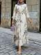 Loose-fitting High-waisted Drawstring Casual Long-sleeve Dress