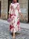 Loose-fitting High-waisted Drawstring Casual Long-sleeve Dress
