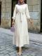 Loose-fitting High-waisted Drawstring Casual Long-sleeve Dress
