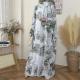 Ink-wash Full-body Print Robe Cardigan Elegant Long Tunic