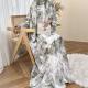 Ink-wash Full-body Print Robe Cardigan Elegant Long Tunic