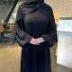 Womens Solid-Color Crew-Neck Long-Sleeve Loose-Fit Casual Dress
